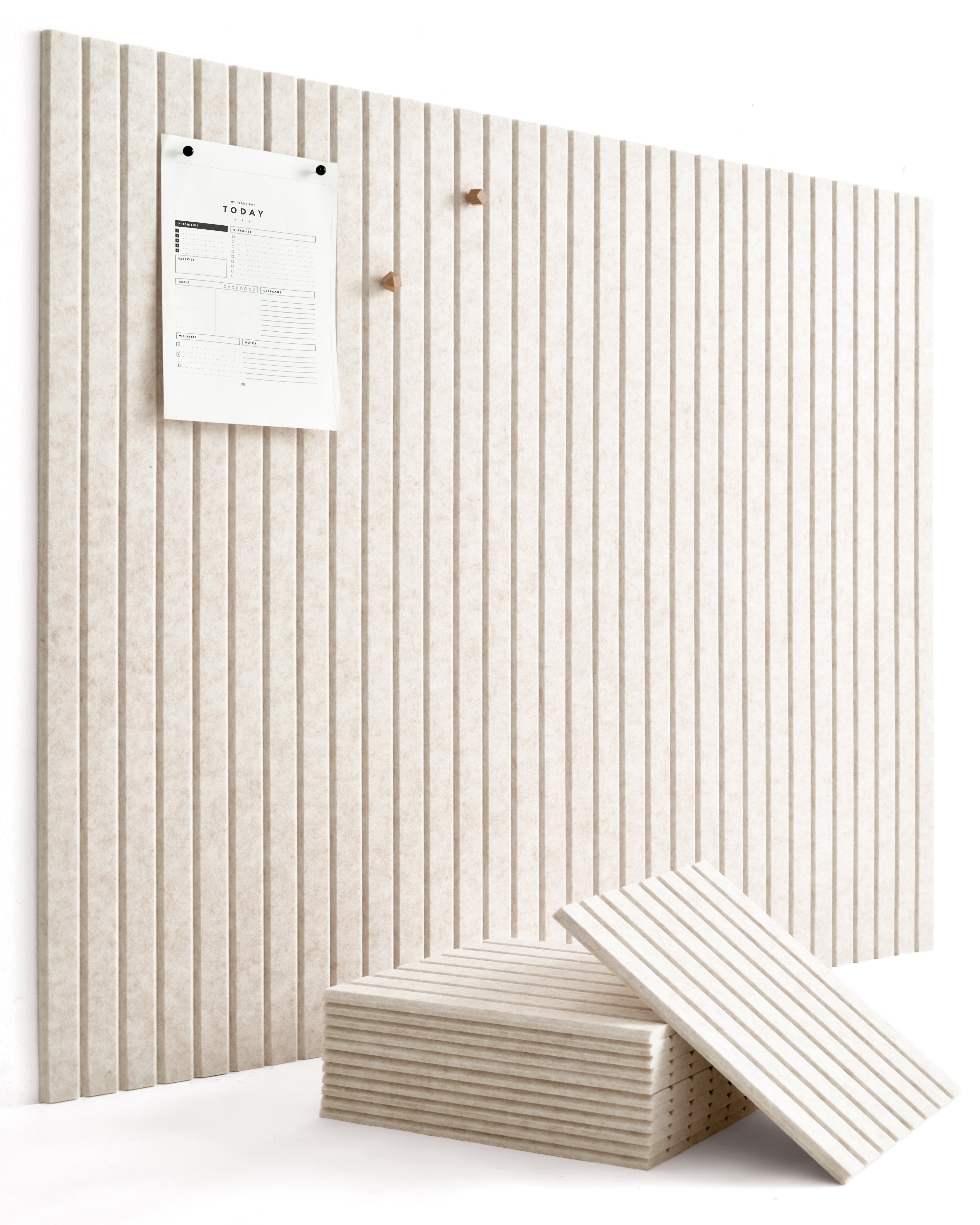 Vivelda felt wall panels limestone 12 tile set acoustic bulletin board home office wall decor
